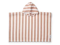 Liewood stripes white/tuscany rose junior badeponcho Paco